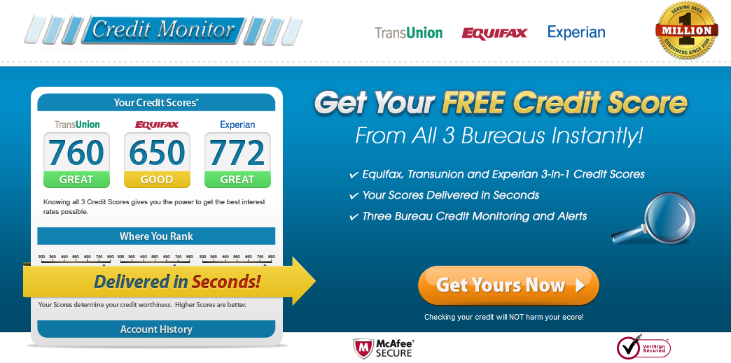 One Time Credit Score For Free